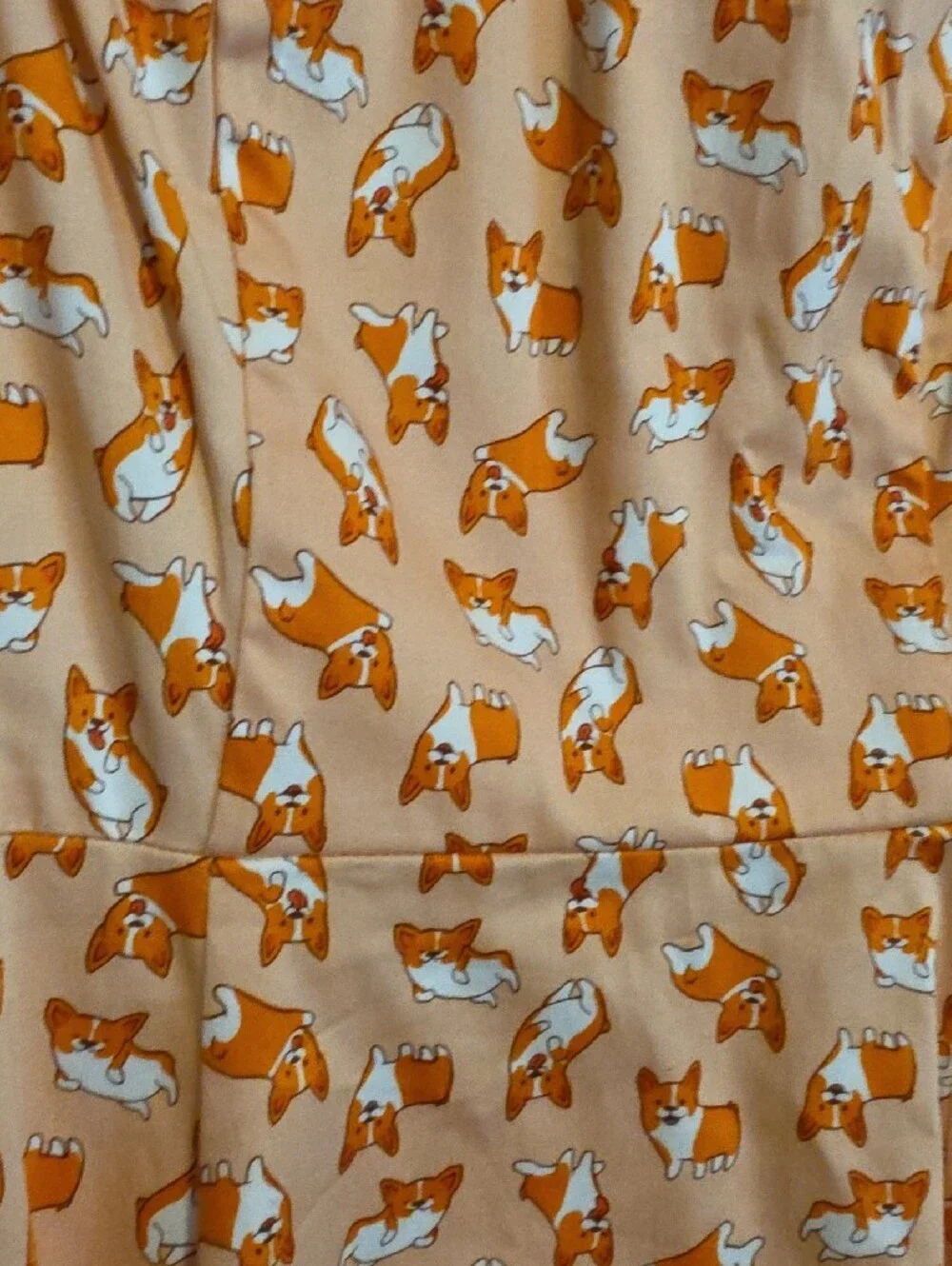 Eva Rose Sleeveless Coral Corgi Dog-Print Midi Dress Retro Pinup